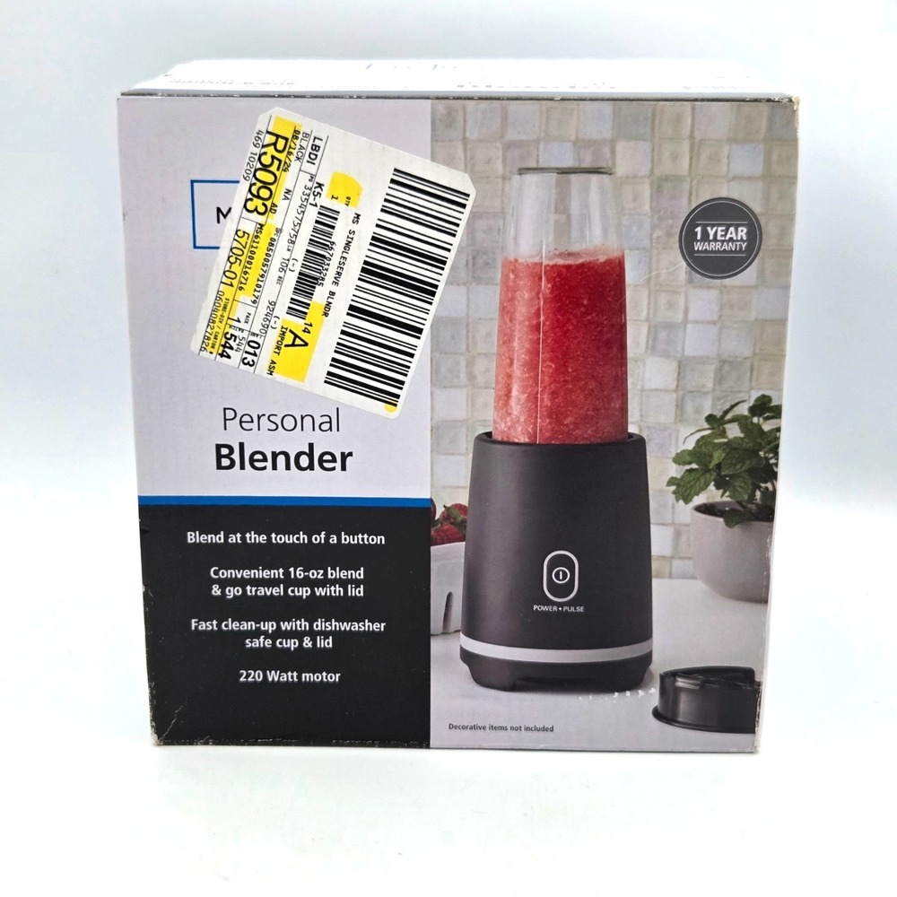 Mainstays Single Serve Personal Blender 16 oz Blend & Go Travel Cup W/ Lid NIB